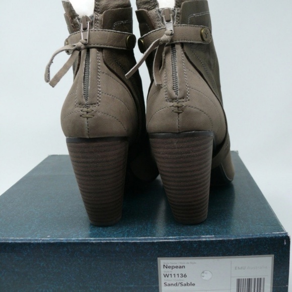Emu Australia Ankle Boots Womens 9.5 Suede & Leather Tan Two Tone Brown New NIB - Picture 5 of 10